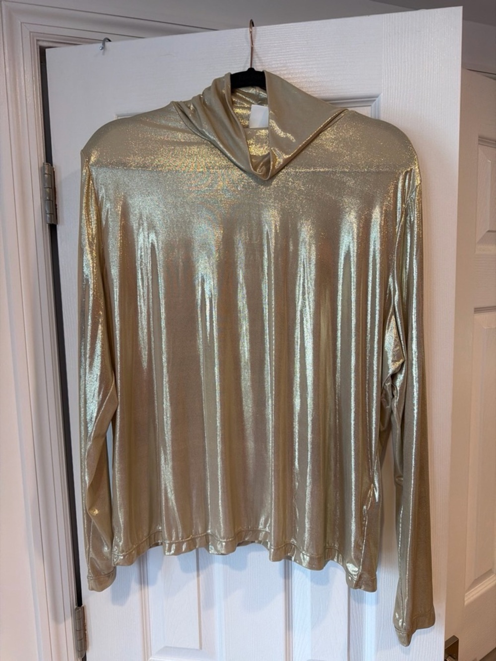 Metallic Gold Long-Sleeve Women's Top